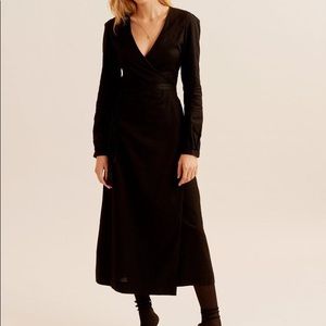 Kotn Woven Wrap Dress in Black